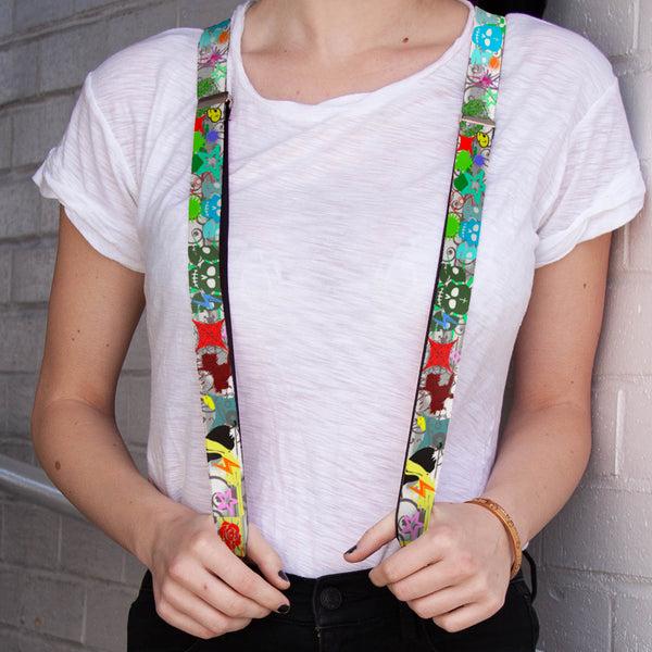 Buckle-Down Suspenders - 1.0" - Music Skulls Multi Color