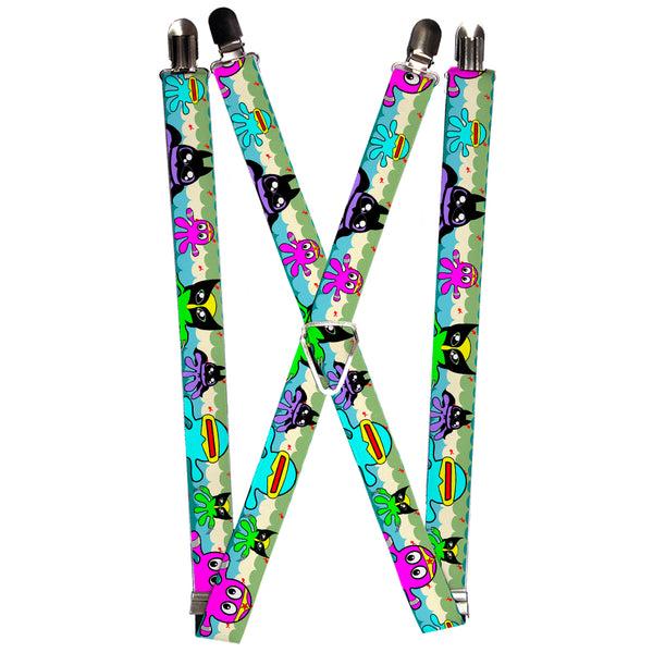 Buckle-Down Suspenders - 1.0" - Octopus Superhero Cartoon