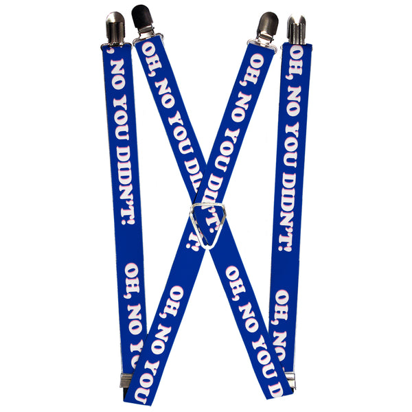 Buckle-Down Suspenders - 1.0" - OH NO YOU DIDN'T Navy/Purple/White