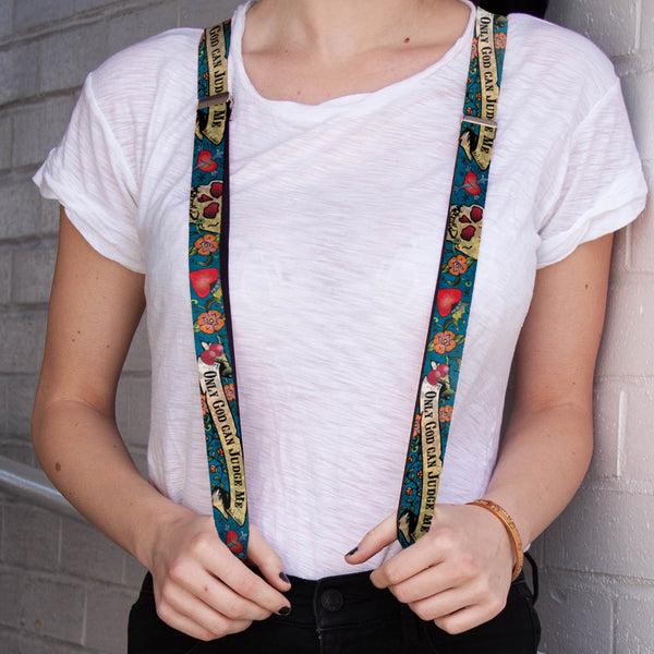 Buckle-Down Suspenders - 1.0" - Only God Can Judge Me Blue