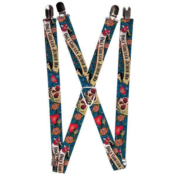 Buckle-Down Suspenders - 1.0" - Only God Can Judge Me Blue