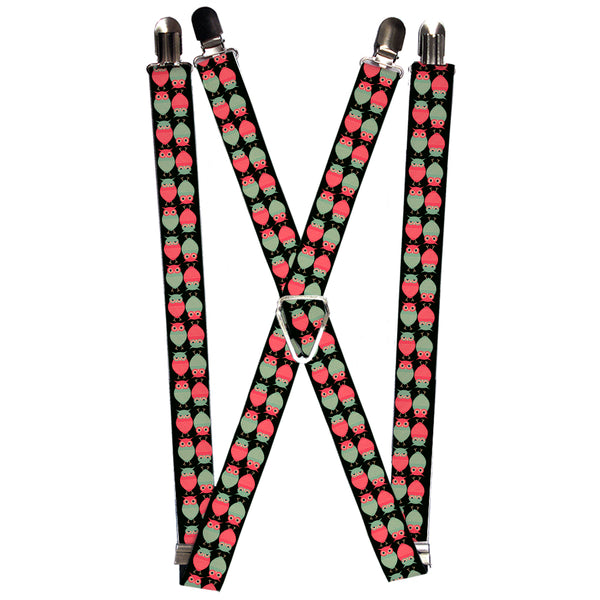 Buckle-Down Suspenders - 1.0" - Owls Flip Black/Mauve/Sage