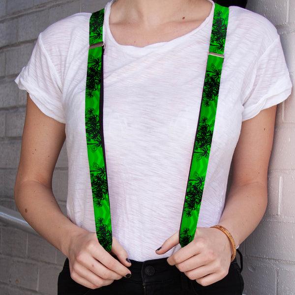 Buckle-Down Suspenders - 1.0" - Palm Trees/Rings Greens/Blacks
