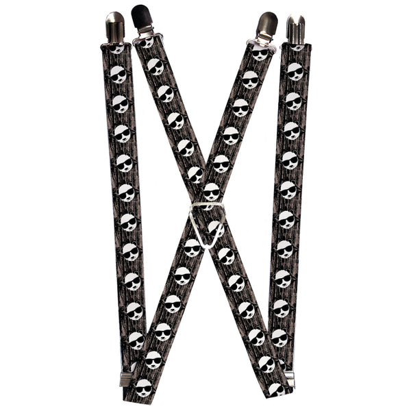 Buckle-Down Suspenders - 1.0" - Panda w/Sunglasses & Palm Trees