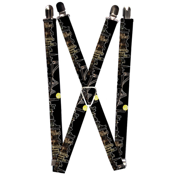 Buckle-Down Suspenders - 1.0" - San Francisco w/Moon Vivid Skyline Black