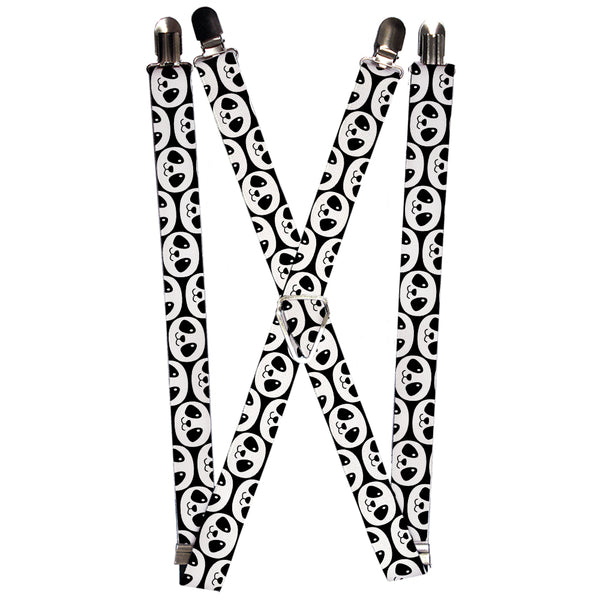 Buckle-Down Suspenders - 1.0" - Smiling Panda Repeat Black/White