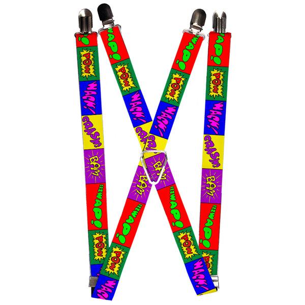 Buckle-Down Suspenders - 1.0" - Sound Effect Blocks Multi Color