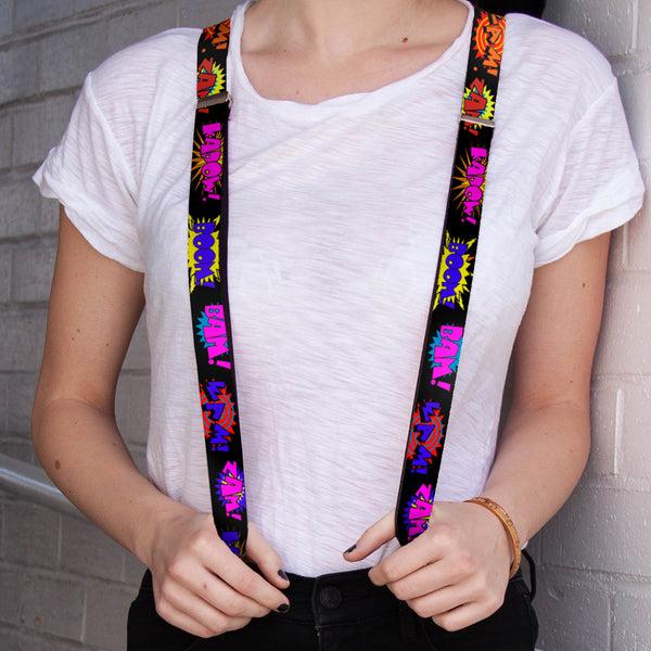 Buckle-Down Suspenders - 1.0" - Sound Effects Black/Multi Color