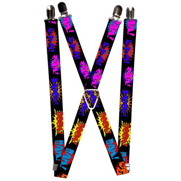 Buckle-Down Suspenders - 1.0" - Sound Effects Black/Multi Color