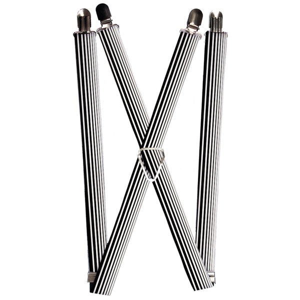 Buckle-Down Suspenders - 1.0" - Stripe Transition Black/White