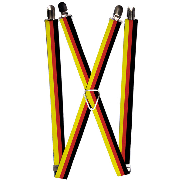 Buckle-Down Suspenders - 1.0" - Stripes Black/Red/Yellow