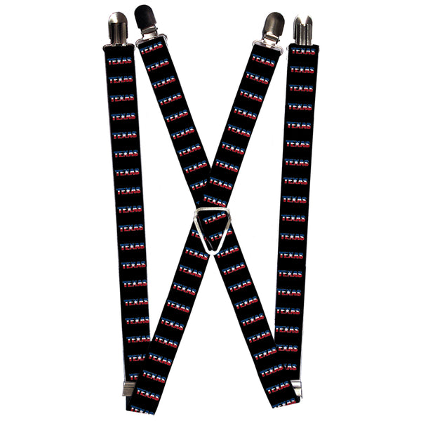 Buckle-Down Suspenders - 1.0" - TEXAS w/Star Black/White/Blue/Red