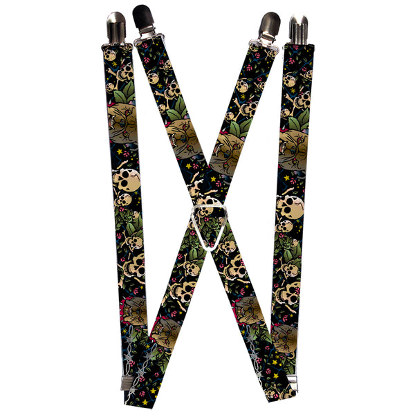 Buckle-Down Suspenders - 1.0" - Trust No One CLOSE-UP Black
