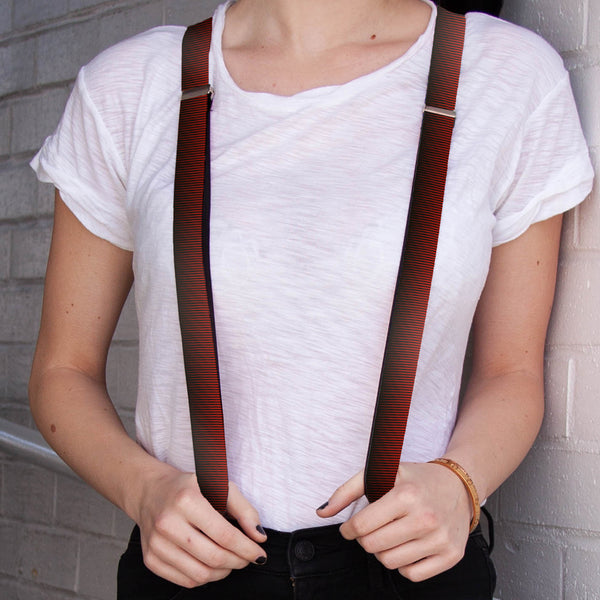 Buckle-Down Suspenders - 1.0" - Vertical Stripes Transition Black/Red