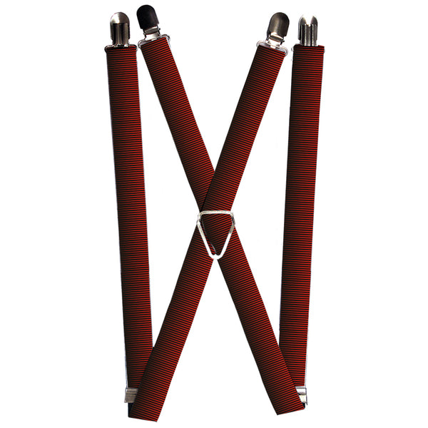 Buckle-Down Suspenders - 1.0" - Vertical Stripes Transition Black/Red