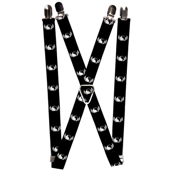 Buckle-Down Suspenders - 1.0" - Yin Yang w/Wings Black/White
