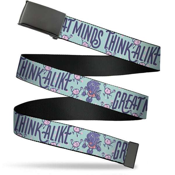 Buckle-Down Web Belt Blank Black Buckle - Dungeons & Dragons GREAT MINDS THINK ALIKE Mind Flayer Blues/Pinks Webbing
