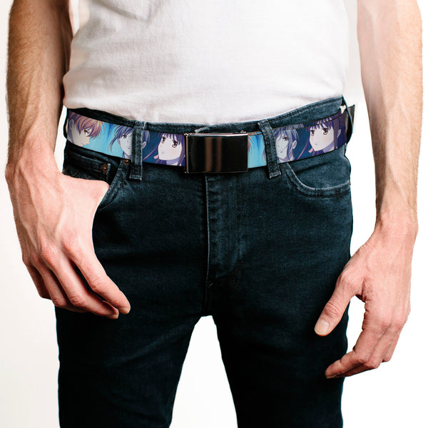 Buckle-Down Web Belt Blank Black Buckle - Fruits Basket Yuki Tohru Kyo Final Season Group Pose Blues Webbing