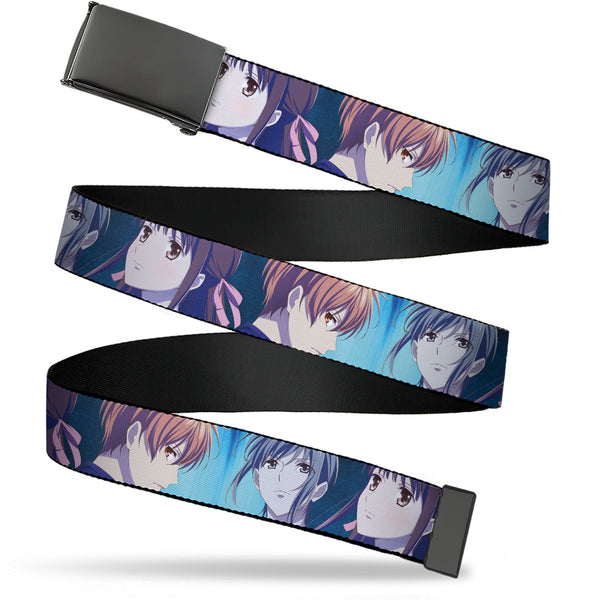 Buckle-Down Web Belt Blank Black Buckle - Fruits Basket Yuki Tohru Kyo Final Season Group Pose Blues Webbing