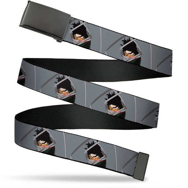 Buckle-Down Web Belt Blank Black Buckle - My Hero Academia Shota Aizawa Scarf Pose Grays Webbing