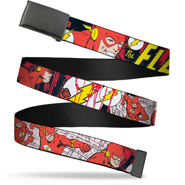 Buckle-Down Web Belt Blank Black Buckle - The Flash in Action Webbing