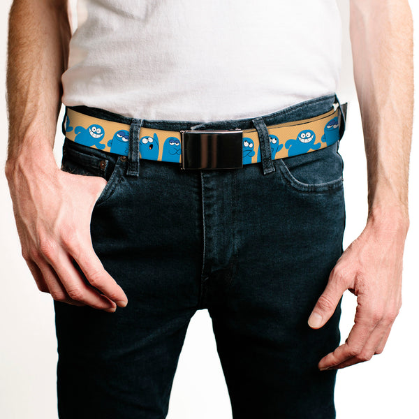 Buckle-Down Web Belt Blank Chrome Buckle - Foster's Home For Imaginary Friends Bloo Expressions Beige Webbing