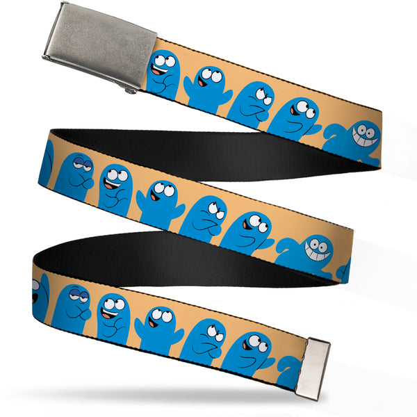 Buckle-Down Web Belt Blank Chrome Buckle - Foster's Home for Imaginary Friends Bloo Expressions Beige Webbing