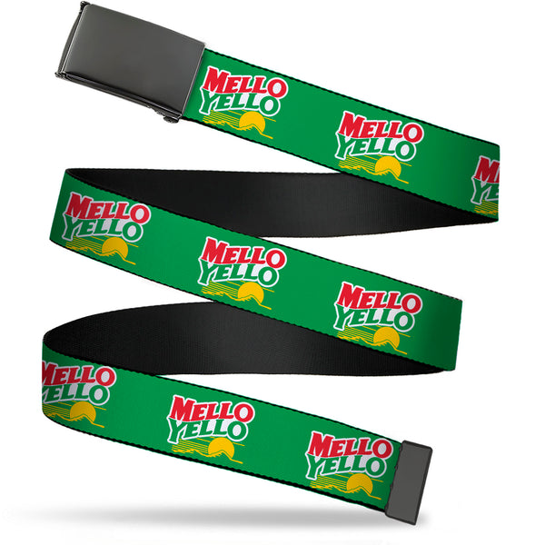Buckle-Down Web Belt Clamp Buckle - MELLO YELLO Logo Green/White/Red/Yellow Webbing