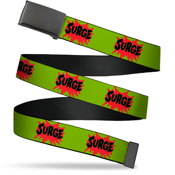 Buckle-Down Web Belt Clamp Buckle - SURGE Logo Yellow/Red/Black Webbing