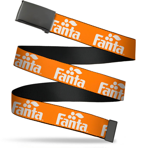 Buckle-Down Web Belt Clamp Buckle - Vintage Orange FANTA Logo Orange/White Webbing