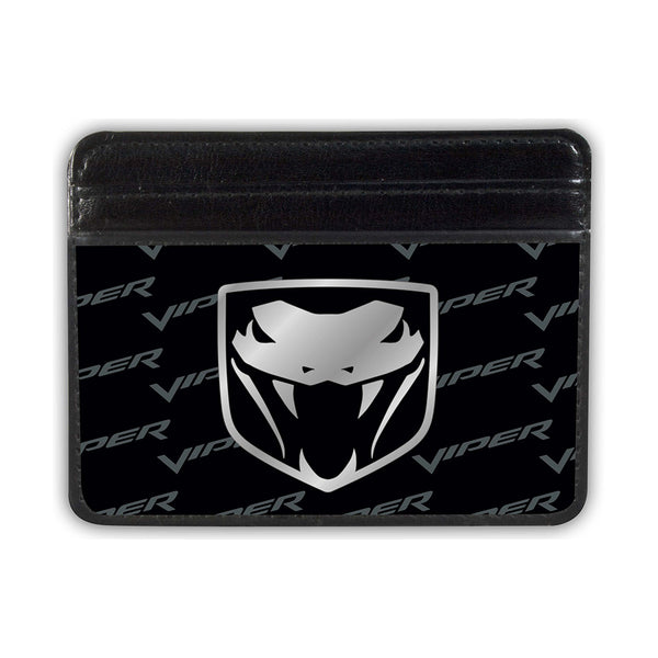 Buckle-Down Weekend Wallet - Dodge Viper Logo w Text Black Gray Silver-Fade