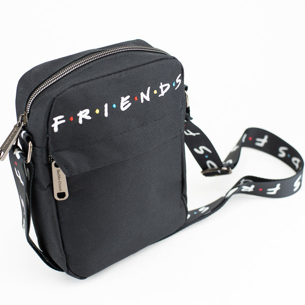 Buckle-Down Women's Crossbody Wallet - FRIENDS Logo Black White Multi Color