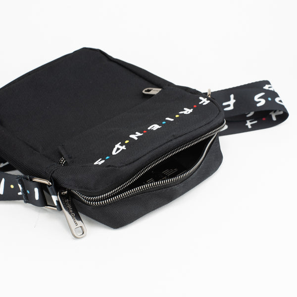 Buckle-Down Women's Crossbody Wallet - FRIENDS Logo Black White Multi Color