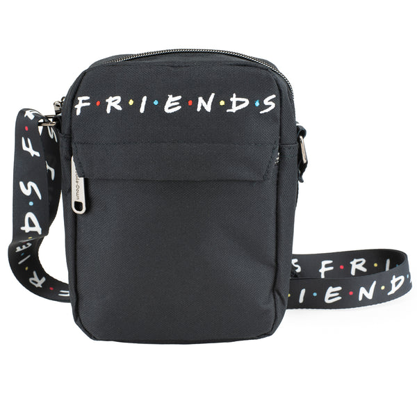 Buckle-Down Women's Crossbody Wallet - FRIENDS Logo Black White Multi Color