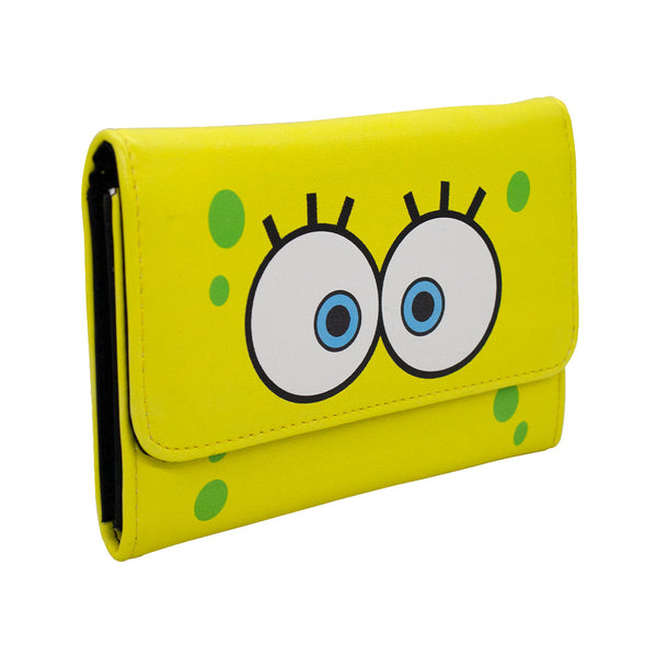 Buckle-Down Women's Fold Over Wallet Rectangle PU - SpongeBob SquarePants Eyes Close-Up Yellow