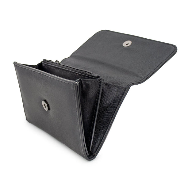 Buckle-Down Women's Fold Over Wallet Rectangle PU - TOM AND JERRY Logo Metal Emblem