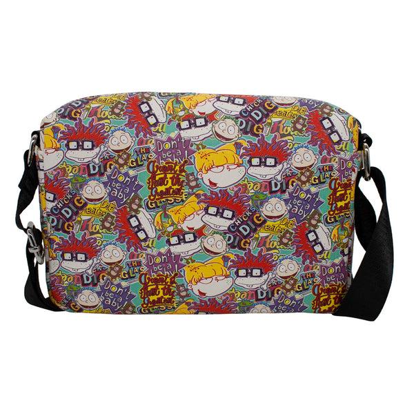 Buckle-Down Women's Horizontal Crossbody Wallet - Rugrats Characters And Quotes Collage Blue
