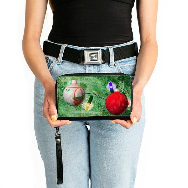 Buckle-Down Women's PU Zip Around Wallet Rectangle - Decorated Tree
