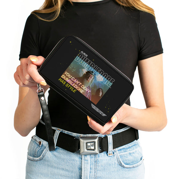 Buckle-Down Women's PU Zip Around Wallet Rectangle - Harry Potter YOU CANT DENY DUMBLEDORE HAS STYLE With Snape Pose
