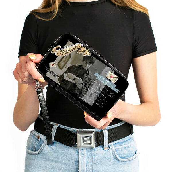 Buckle-Down Women's PU Zip Around Wallet Rectangle - Harry Potter Hogwarts Acceptance Letter Pose Collage