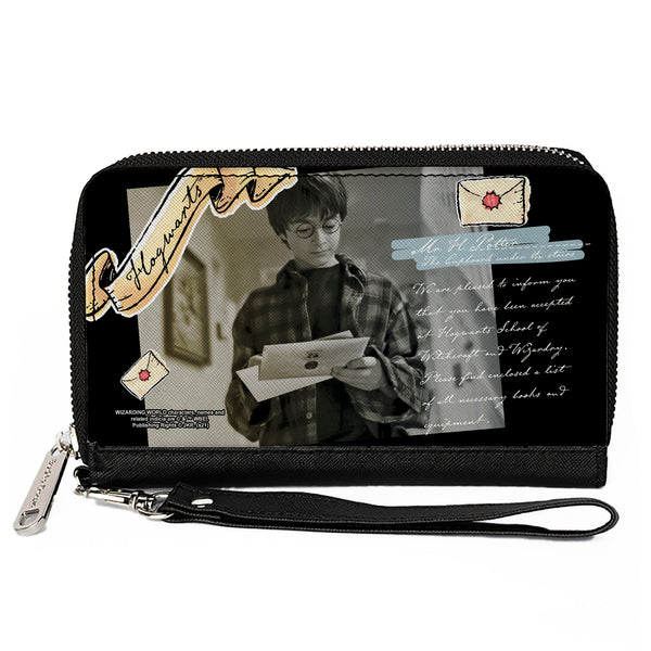 Buckle-Down Women's PU Zip Around Wallet Rectangle - Harry Potter Hogwarts Acceptance Letter Pose Collage