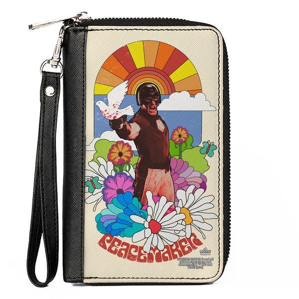 Buckle-Down Women's PU Zip Around Wallet Rectangle - The Suicide Squad 2021 The PEACEMAKER Dove Pose